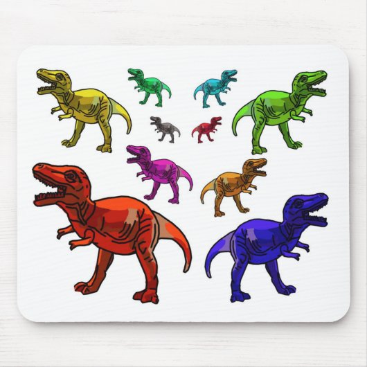Farbenfrohe T-Rex Mousepad (Vorne)