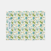 Farbenfrohe T Rex Muster Name Dinosaurier Fleecedecke (Vorderseite (Horizontal))