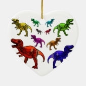 Farbenfrohe T-Rex-Ornament Keramik Ornament (Hinten)