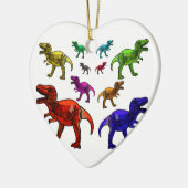 Farbenfrohe T-Rex-Ornament Keramik Ornament (Links)