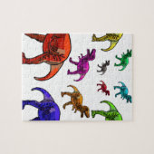 Farbenfrohe T-Rex Puzzle (Horizontal)