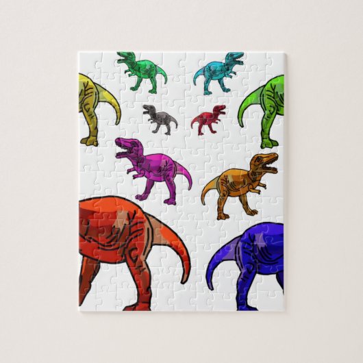 Farbenfrohe T-Rex Puzzle (Vertikal)