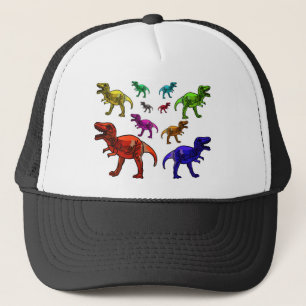 Farbenfrohe T-Rex Truckerkappe