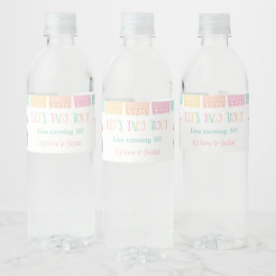 Farbenfrohe Taco über eine Babydusche Fiesta Wasserflaschenetikett