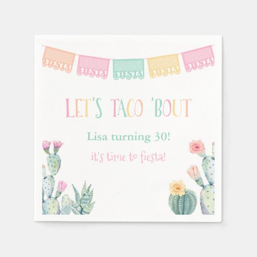 Farbenfrohe Taco über eine Fiesta Baby Dusche Serviette (Vorderseite)