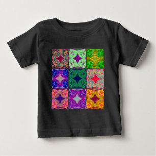 Farbenfrohe Tafel: Ein sternes Design Baby T-shirt