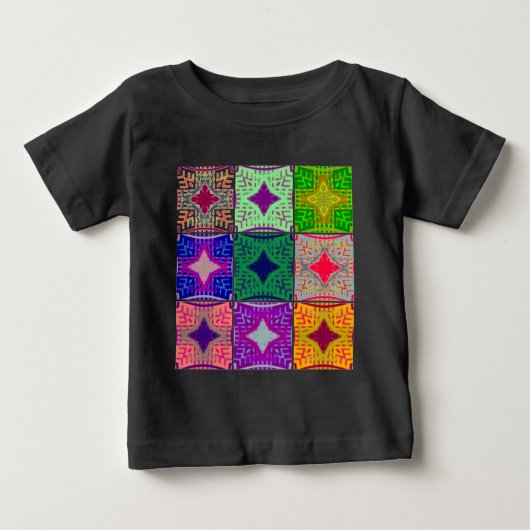 Farbenfrohe Tafel: Ein sternes Design Baby T-shirt (Vorderseite)