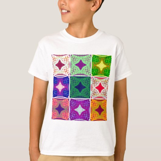 Farbenfrohe Tafel: Ein sternes Design T-Shirt (Vorderseite)