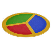 Farbenfrohe Tafel mit dem Schild "Peace Sign" Schneidebrett (Ecke)