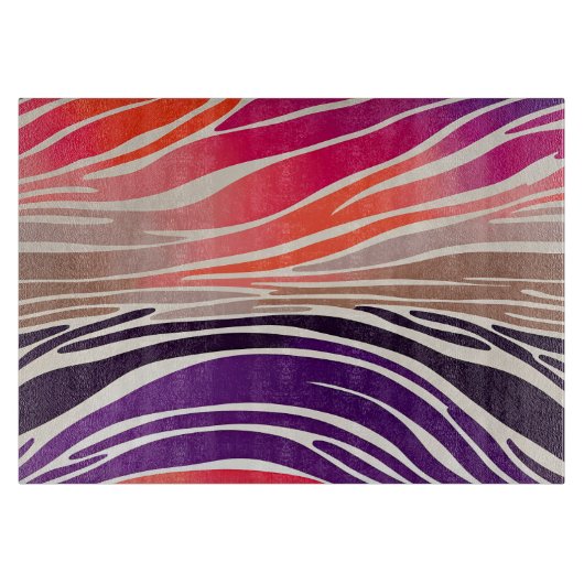 Farbenfrohe Tafel mit tierischer Printwerbung Schneidebrett (Vorderseite)