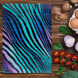 Farbenfrohe Tafel mit tierischer Printwerbung Schneidebrett