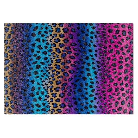 Farbenfrohe Tafel mit tierischer Printwerbung Schneidebrett (Vorderseite)