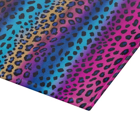 Farbenfrohe Tafel mit tierischer Printwerbung Schneidebrett (Ecke)