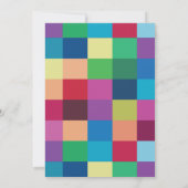 Farbenfrohe Tafelmuster Moderne Hochzeit Einladung (Rückseite)