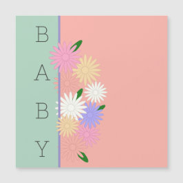 Farbenfrohe Tage auf weicher Pfirsich- & Dschungel Magnetkarte