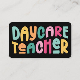 Farbenfrohe Tageslehrerin Visitenkarte