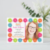 Farbenfrohe Tageszeitungen - Einladung zum Geburts (Stehend Vorderseite)