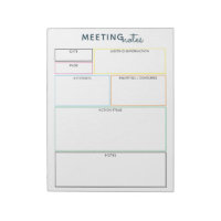 Farbenfrohe Tagungshinweise Memo Planner Notepad