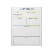 Farbenfrohe Tagungshinweise Memo Planner Notepad