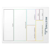 Farbenfrohe Tagungshinweise Memo Planner Notepad Notizblock (Vorderseite)