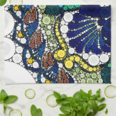 farbenfrohe Talavera-Keramik mexikanisch blau Foto Geschirrtuch (Gefaltet)