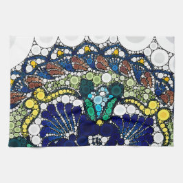 farbenfrohe Talavera-Keramik mexikanisch blau Foto Geschirrtuch