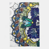 farbenfrohe Talavera-Keramik mexikanisch blau Foto Geschirrtuch (Vertikal)