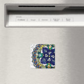 farbenfrohe Talavera-Keramik mexikanisch blau Foto Magnet (In Situ (Geschirrspüler))