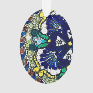 farbenfrohe Talavera-Keramik mexikanisch blau Foto Ornament