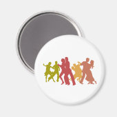 Farbenfrohe Tango-Tänzer Magnet (Vorderseite/Rückseite)