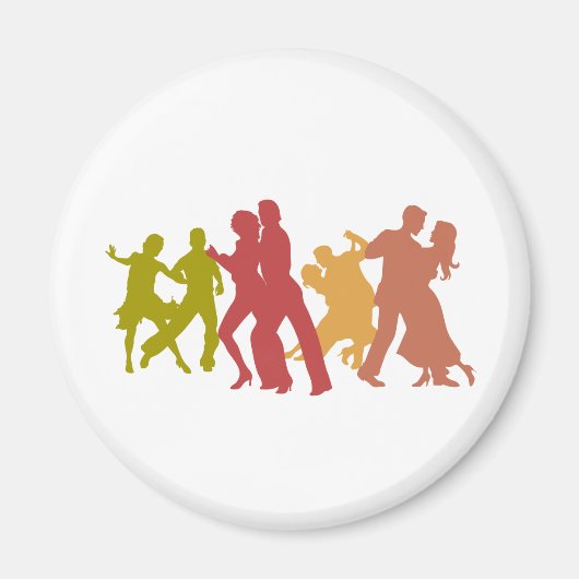 Farbenfrohe Tango-Tänzer Magnet (Vorne)