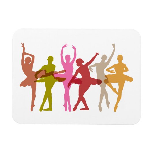 Farbenfrohe Tanzballerinas Magnet (Horizontal)
