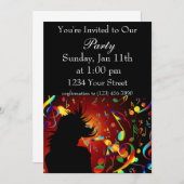 Farbenfrohe Tänze und musikalische Noten Einladung (Vorne/Hinten)