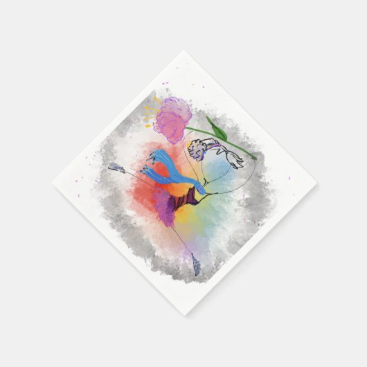 Farbenfrohe Tanzserviette Serviette (Ecke)