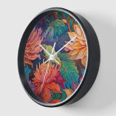 Farbenfrohe Tapisserie Dahlia Uhr (Winkel)
