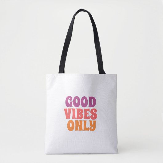 Farbenfrohe Tasche 'Good Vibes Only' (Vorderseite)