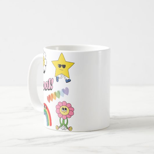 Farbenfrohe Tasse (Vorderseite Links)