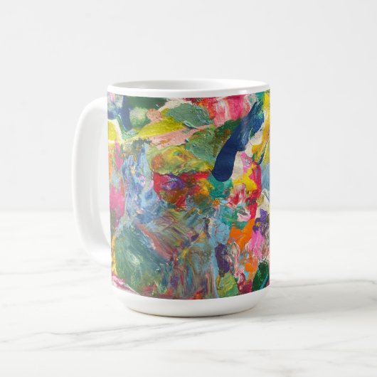 Farbenfrohe Tasse Ästhetischer Abstrakter Tee Kaff (Vorderseite Links)