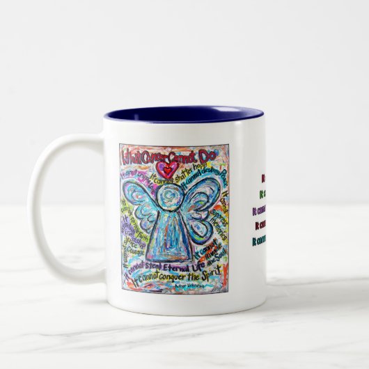 Farbenfrohe Tasse des Krebsangels (Links)