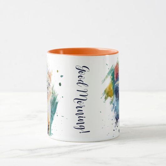 Farbenfrohe Tasse Katzenkatze anpassbar (Zentrum)