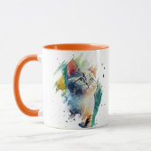 Farbenfrohe Tasse Katzenkatze anpassbar (Links)