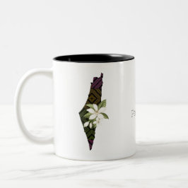 Farbenfrohe Tatreez Karte Palästina Zweifarbige Tasse