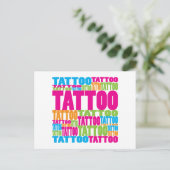 Farbenfrohe Tattoo Postkarte (Stehend Vorderseite)