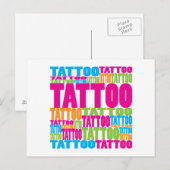 Farbenfrohe Tattoo Postkarte (Vorne/Hinten)