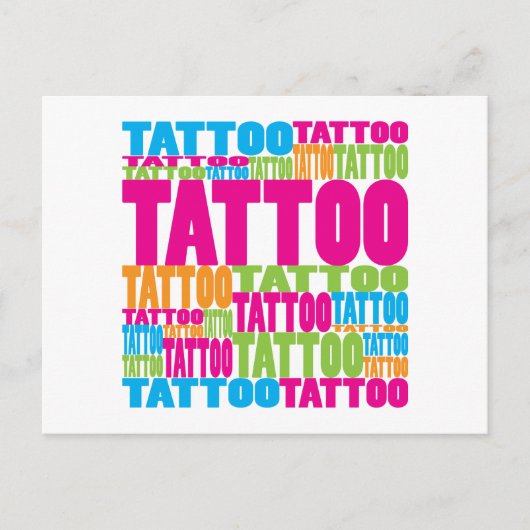 Farbenfrohe Tattoo Postkarte (Vorderseite)