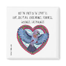 Farbenfrohe Taube mit Verse über Frieden (Galaten