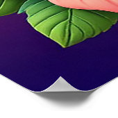 Farbenfrohe Taube umgeben von lebhaften Blume Poster (Ecke)