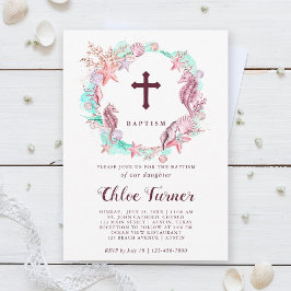 Farbenfrohe Taufe unter dem Meer Einladung