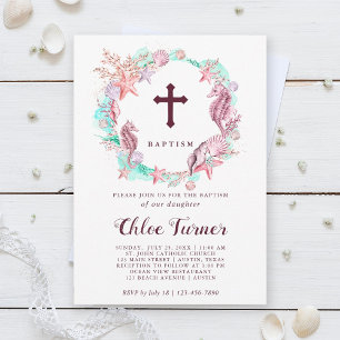 Farbenfrohe Taufe unter dem Meer Einladung