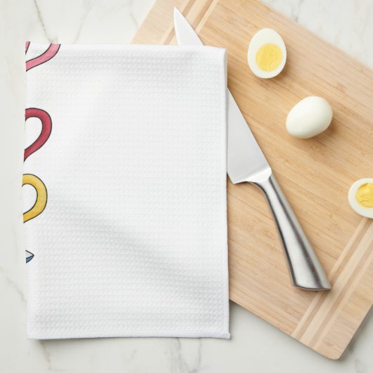 Farbenfrohe Tea Time Geschirrtuch (Viertel Falte)